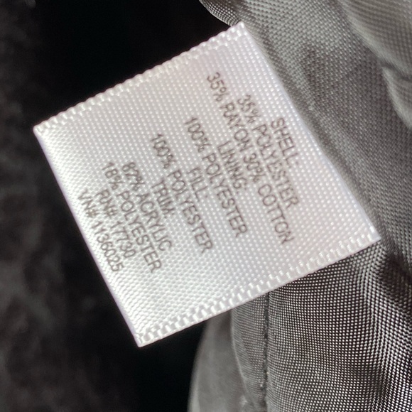 Vtg Y2K Black Coat Tapestry Brocade Faux Fur Goth Merona Pockets Punk Holiday S - Picture 12 of 12